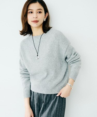 【セットアップ可/ゆったり】ウール混ラメニット