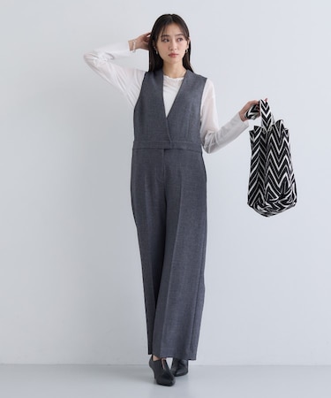 【トレンド／スタイルアップ】ストレッチコンビネゾン