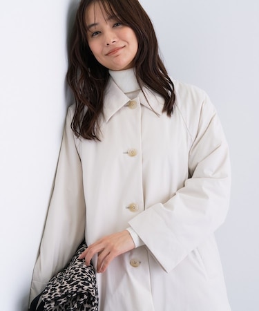 【超軽量／蓄熱】ライトパフステンカラーコート