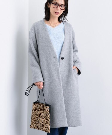 【軽量／ウール混】ライトフォルム ロングコート