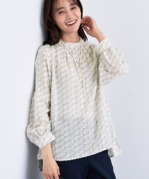 【きれいめ/オフィス/イベント】フェザージャカードブラウス
