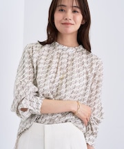 【きれいめ／オフィス／イベント】フェザージャカードブラウス