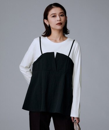 【洗える/ゆったりシルエット】ビスチェドッキング　プルオーバー