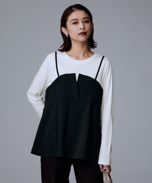 【洗える/ゆったりシルエット】ビスチェドッキング　プルオーバー