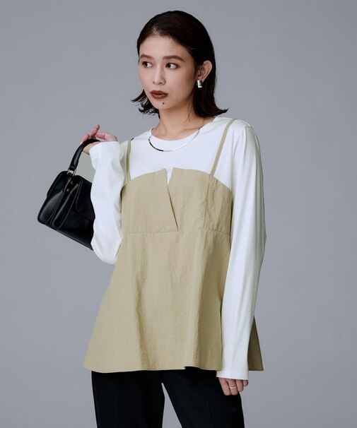 【洗える/ゆったりシルエット】ビスチェドッキング プルオーバー