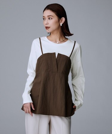 【洗える/ゆったりシルエット】ビスチェドッキング プルオーバー