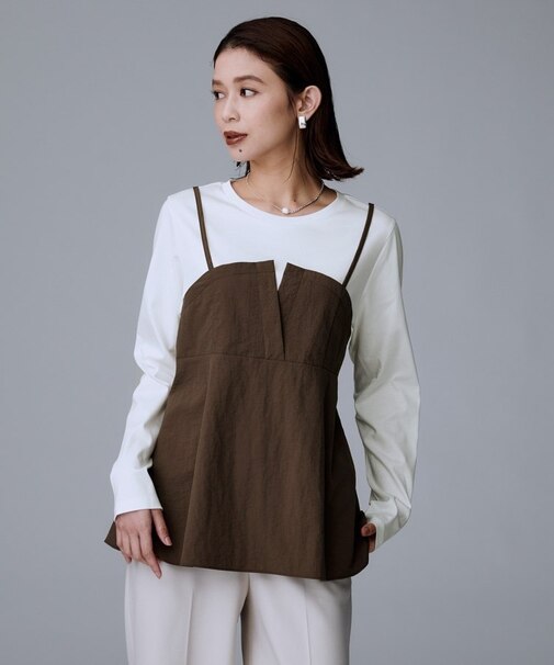 【洗える/ゆったりシルエット】ビスチェドッキング プルオーバー