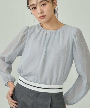 【袖コンシャス】シアードットブラウス