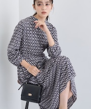 【洗える／オリジナル柄】ジオメプリント フレアワンピース