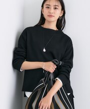 【洗える／SETUP可能】ジャカードボトルネックニット