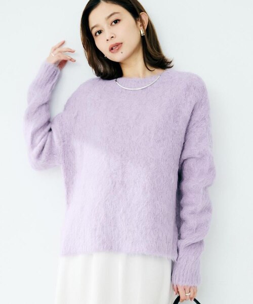 ゆったり/モヘヤニット】アルパカ混シャギー プルオーバー｜ワールド
