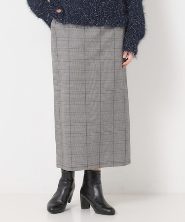 チェック柄ナロースカート
