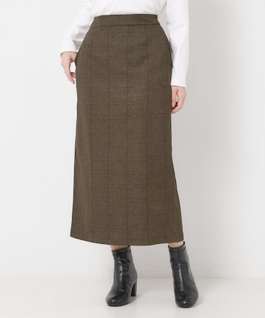 チェック柄ナロースカート