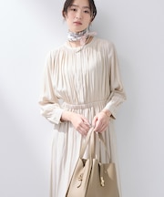 【洗える】ギャザーフレアワンピース