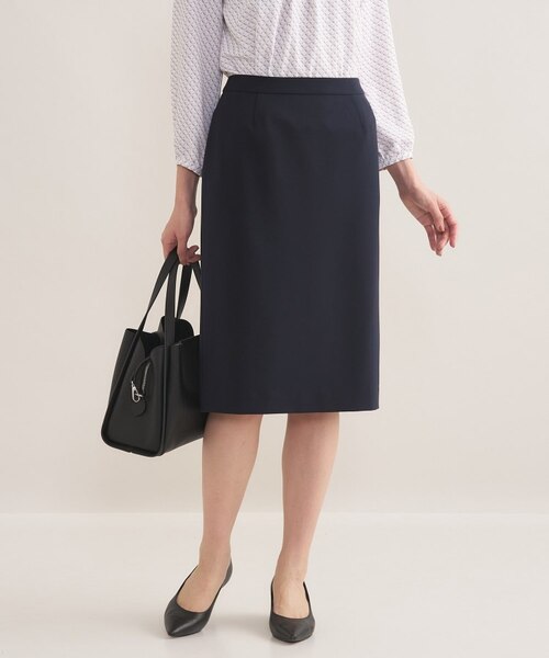 通勤スーツ／洗える】ストレッチストレートスカート｜ワールド