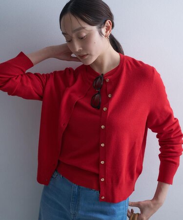 【アンサンブル可/洗える】ウォームスパン カーディガン