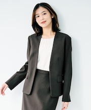 杢調ノーカラージャケット