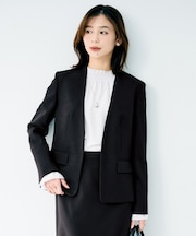 杢調ノーカラージャケット