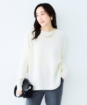 ウールシルクカシミヤボートネックニット