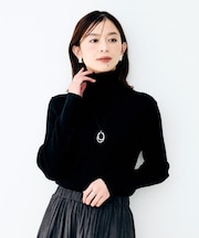 リブタートルネックニット