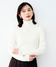 リブタートルネックニット