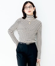 リブタートルネックニット