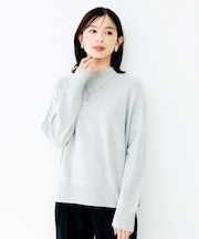 ウールシルクカシミヤボトルネックニット