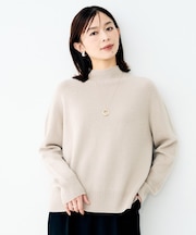 ウールシルクカシミヤボトルネックニット