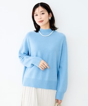 ウールシルクカシミヤボトルネックニット