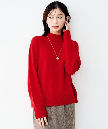 ウールシルクカシミヤボトルネックニット