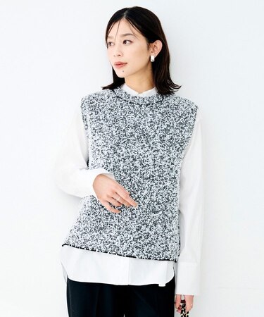 ファンシーツィードライクベスト