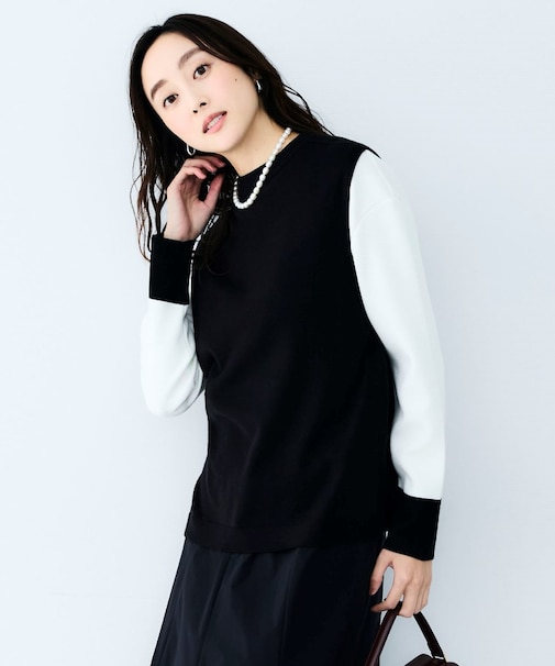 ラウンドネックニットベスト