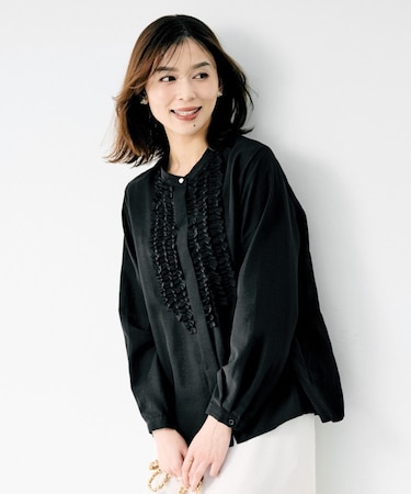 フロントフリルブラウス