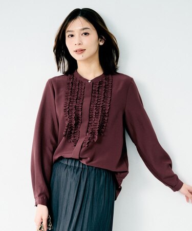 フロントフリルブラウス