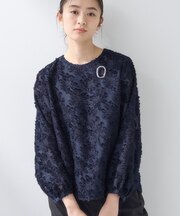 【華やか／大人シアー／セレモニー】カットフリンジブラウス