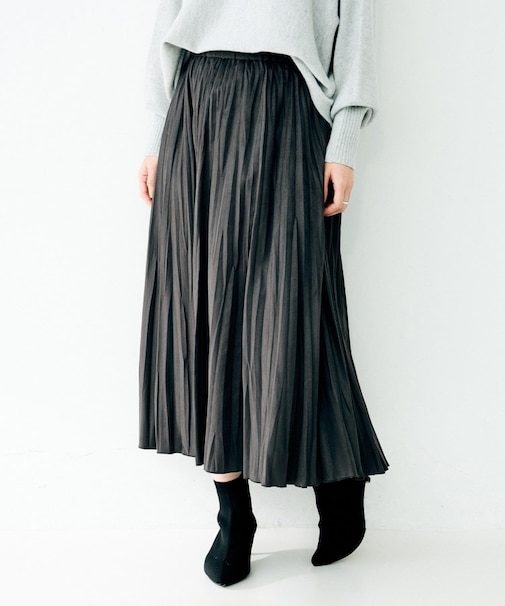 スエードプリーツスカート
