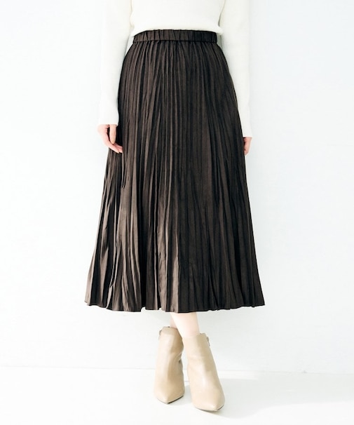 スエードプリーツスカート