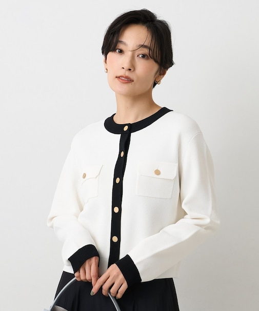 【洗える/ジャケット風】ミラノリブカーディガン