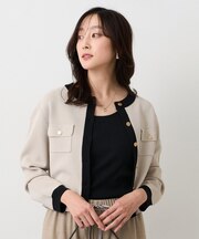 【洗える/ジャケット風】ミラノリブカーディガン