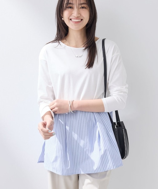 【レイヤードにおすすめ】切り替えデザイントップス