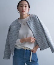 ツイードジップジャケット