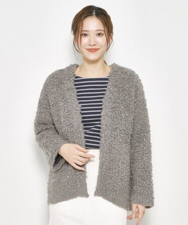 もこもこブークレカーディガン