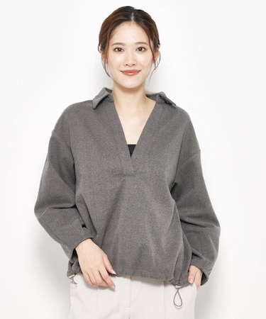 裾ドロストスキッパートップス