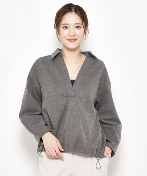 裾ドロストスキッパートップス