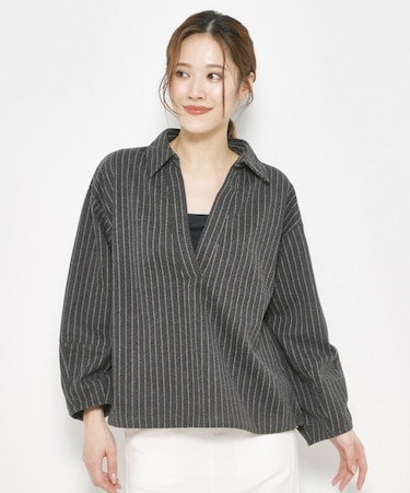 裾ドロストスキッパートップス