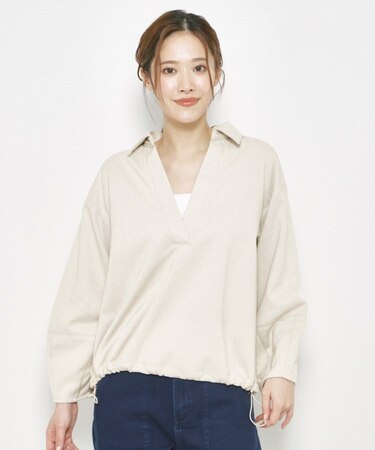 裾ドロストスキッパートップス