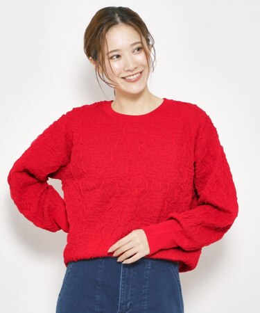 ふくれジャガードニット