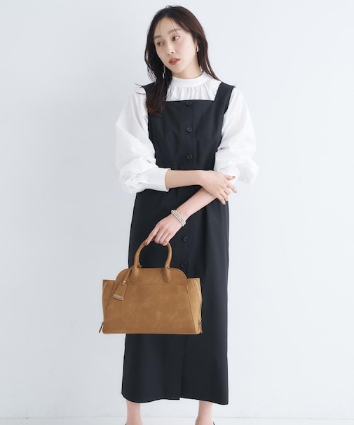 スクエアネックジャンパースカート