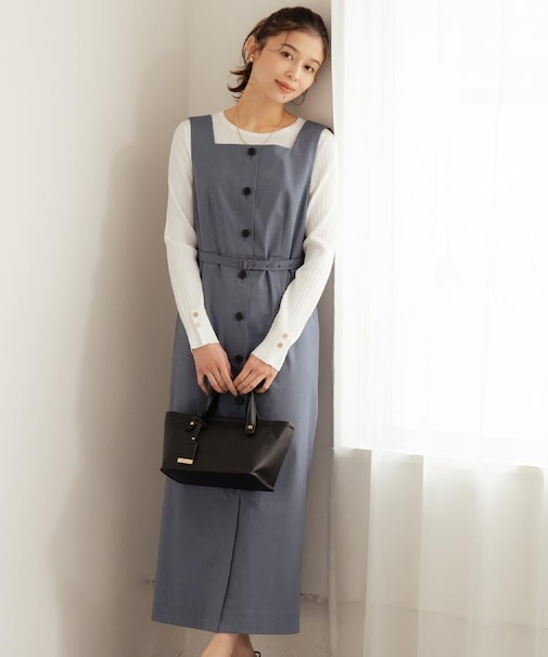 スクエアネックジャンパースカート