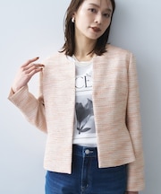 【きれいめ】ツイード ペプラムジャケット